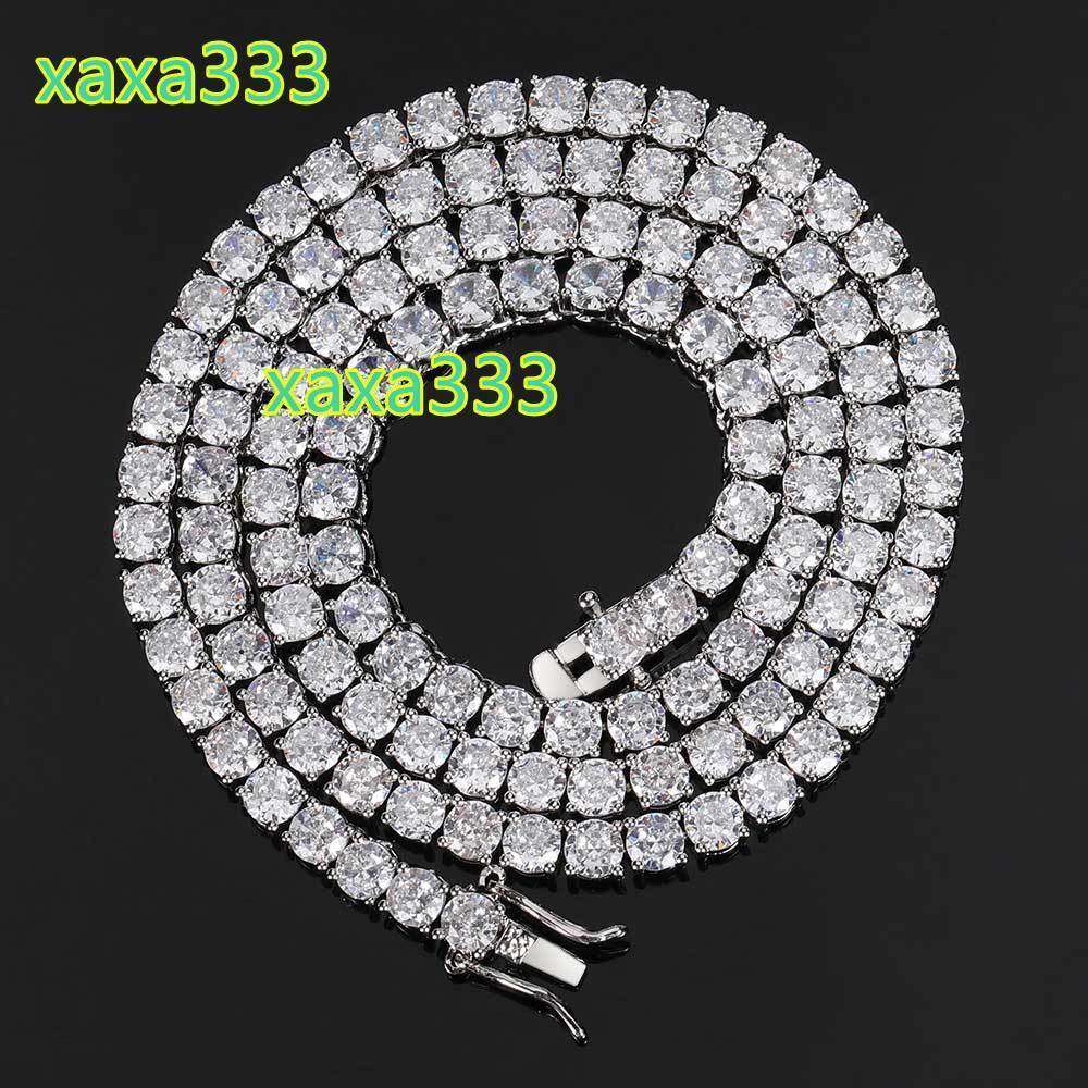 Fashion Lab Grown Diamond 18k White Gold Jewelry Tennis Chain Men Women Necklace