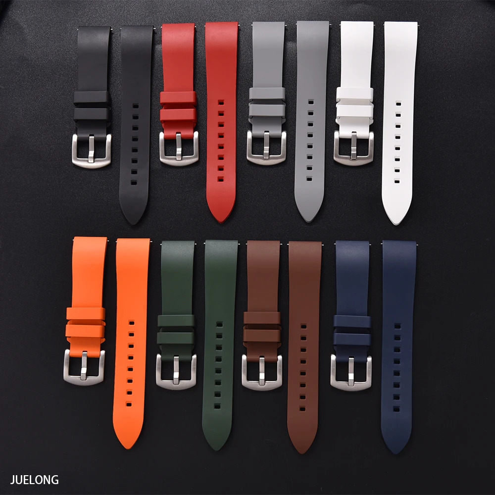 Classic FKM Fluorine Rubber Watch Strap Quick Release FKM Watchband 1819222324mm For Each Diving Watch Bands 251016