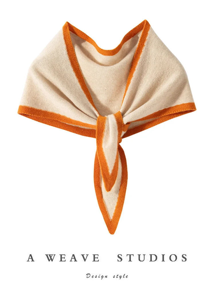 ADDONEE Women 100 Cashmere Scarf Autumn Winter Triangle Scarf Office Lady Grace Simple Style Cashmere Knitwear Shawls 251016