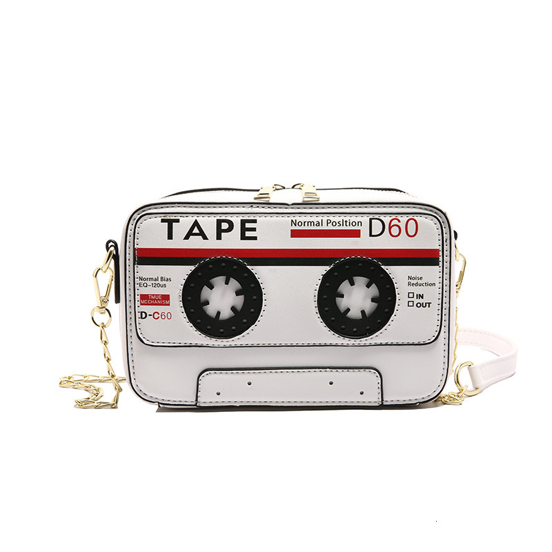 New casual bag for women, designer crossbody bag, cute mini retro recorder, stereo single shoulder phone backpack, color blocked