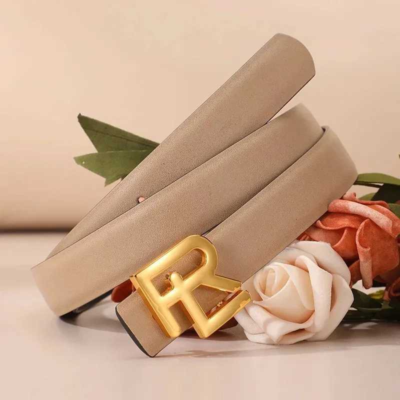 2025 New Designed Womens Belt with Elegant Gold Letter Button Heads Suitable for Daily Multifunctional Jeans Decoration Fashion W251018