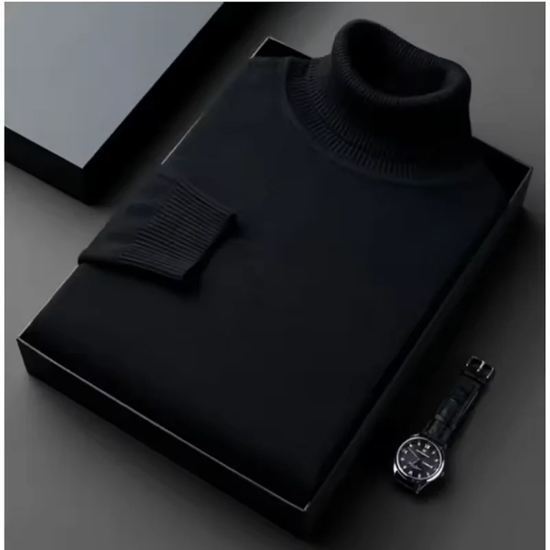 Cashmere Cotton Blend Turtleneck Men Sweater 2025Autumn Winter Daily Basic Warm Knitted Pullover Man Casual Jumper Pull Homme 251015