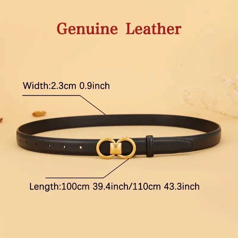 Genuine Cowhide Leather Belt for women New Versatile Decorative Suit Belt Fashionable Black Trendy Jeans Belts women W251018