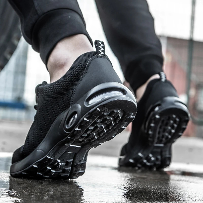 Air Cushion Work Safety Shoes For Men Breathable Work Sneakers Steel Toe Shoes Women Man Antipuncture Safety Protective Shoes 251011