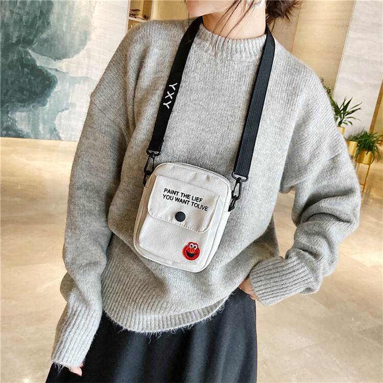 New women's designer canvas small square bag, simple and multifunctional Niche women's shoulder bag, Korean version cute crossbody bag