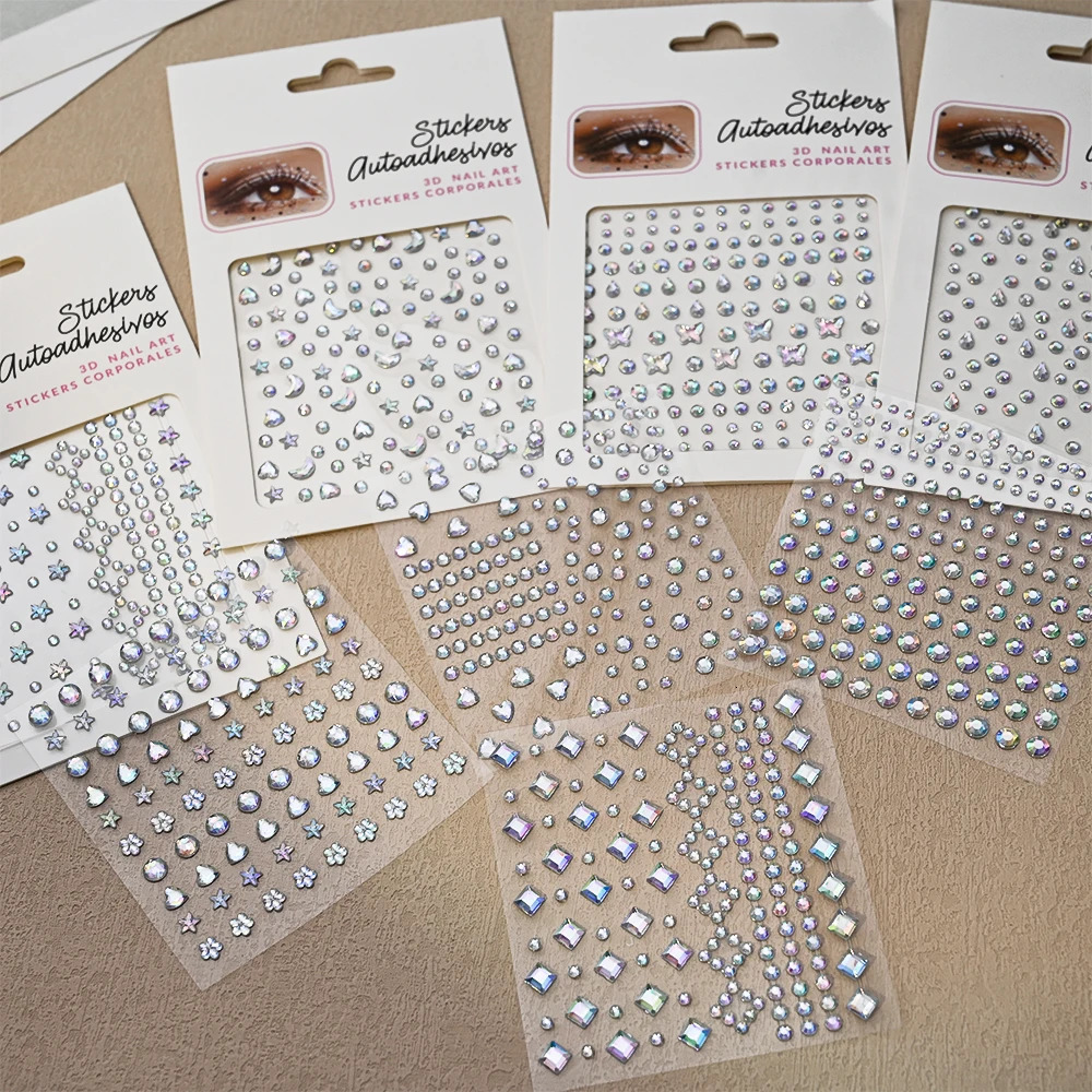 Stickers On The Face Rhinestone DIY Eyes Face Self Adhesive Temporary Tattoo For Makeup Party Festival Face Jewels Diamonds Gems 251015