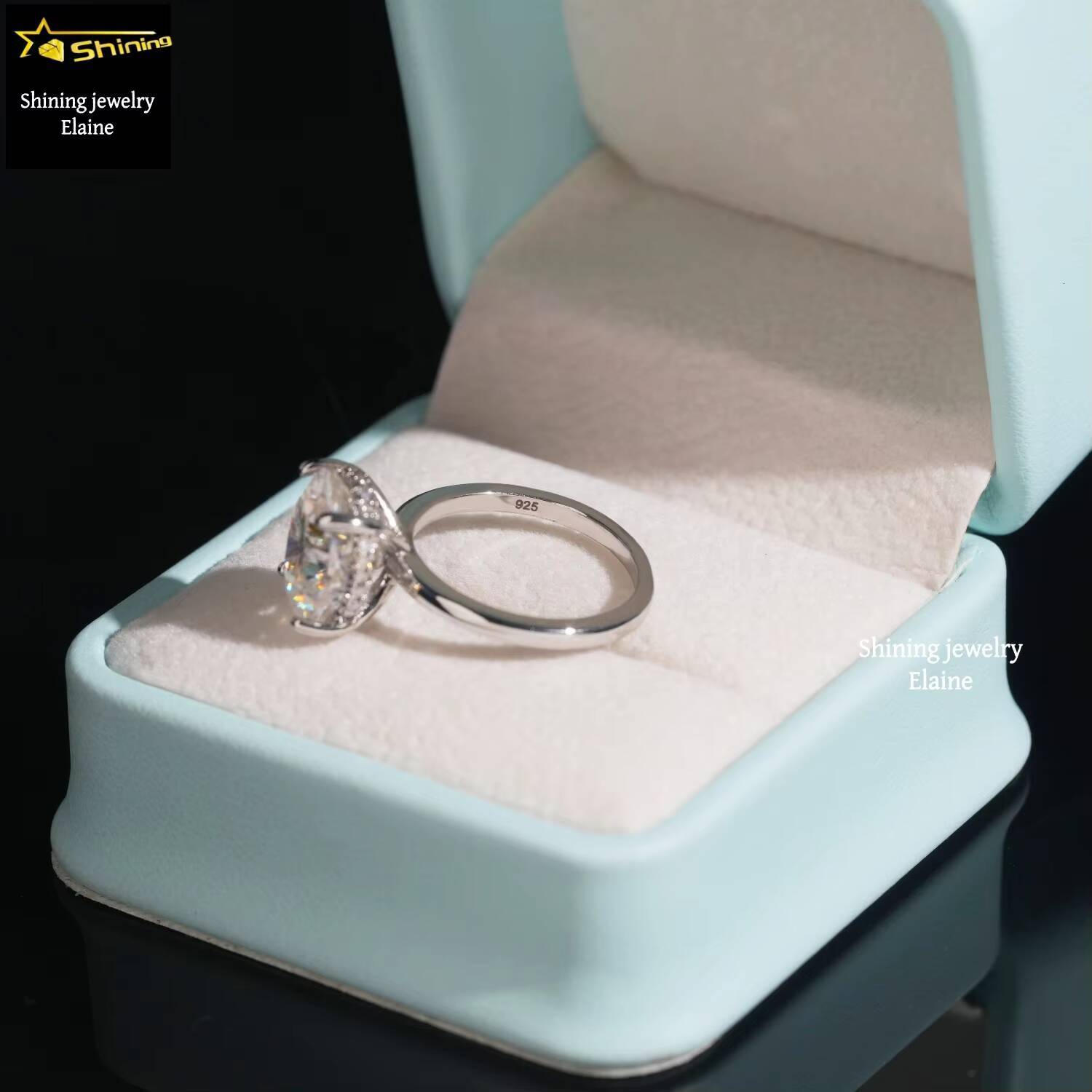 Gra Certificate Fashion Jewelry Rings Women Diamond D Color Vvs Moissanite Sterling Silver 925 Ring