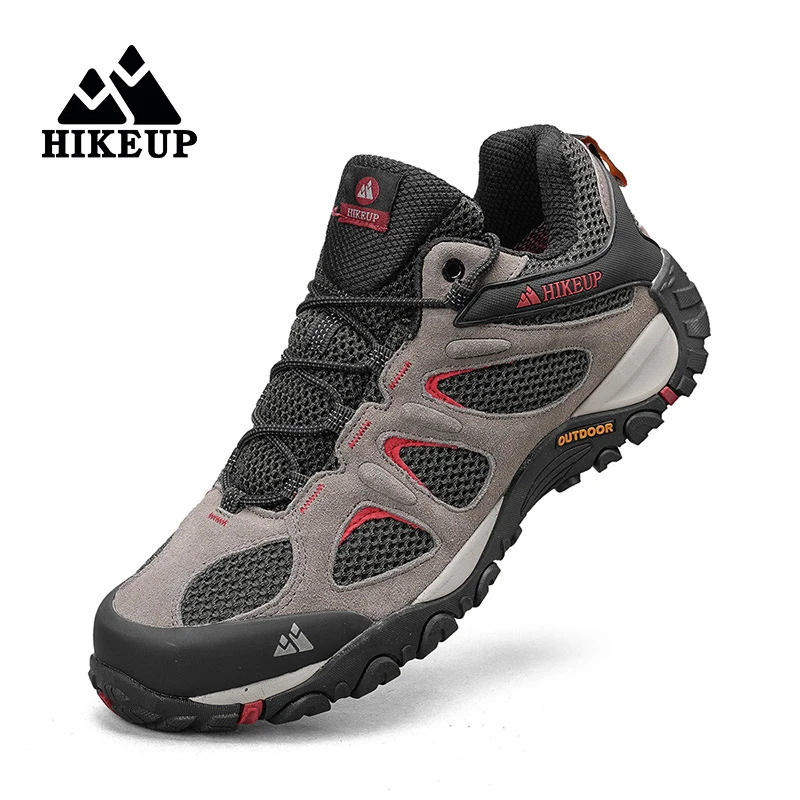HIKEUP Nonslip Wear Resistant Mens Outdoor Hiking Shoes Breathable Splashproof Climbing Men Sneaker Hunting Mountain Shoes 251014