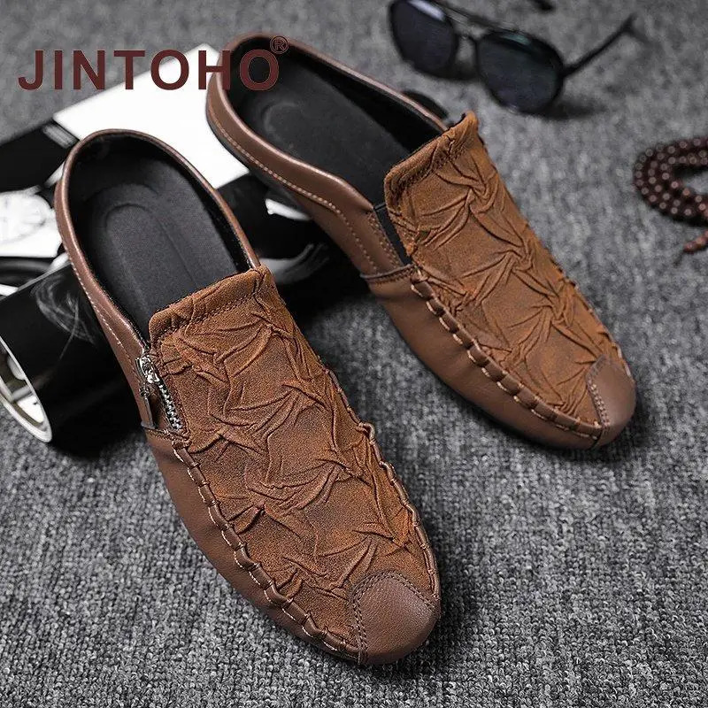 JINTOHO Men Loafer Casual Slip On Shoes Men Low Cut Loafer British Style PU Leather Lelaki Moccasin Shoes 251013