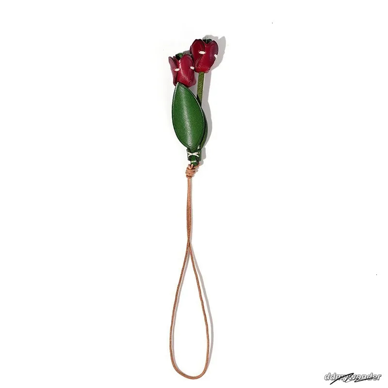 Handmade Leather Flower Charm For Women's Bag, Stylish Purse Pendant Accessory Ddmywonder