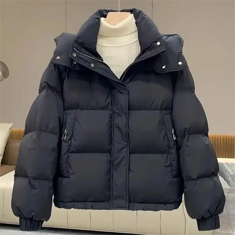 CottonPadded Coat Ladies Autumn Winter Korean Down Jacket Womens Parkas Short Bread Outerwear Hooded Cotton Jackets 251014
