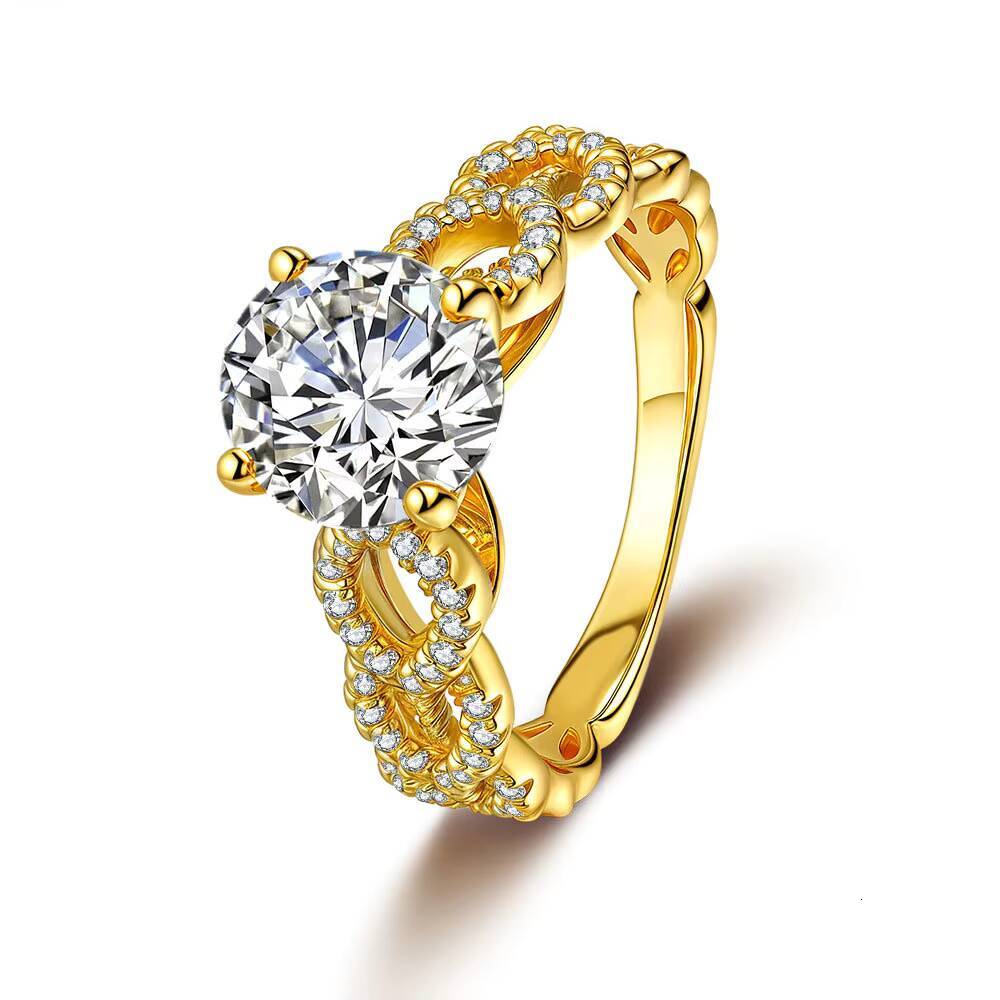 Wholesale 2ct Moissanite Rings Bridal Wedding Ring S925 Silver Jewelry Engagement Moissanite Ring for Accessories