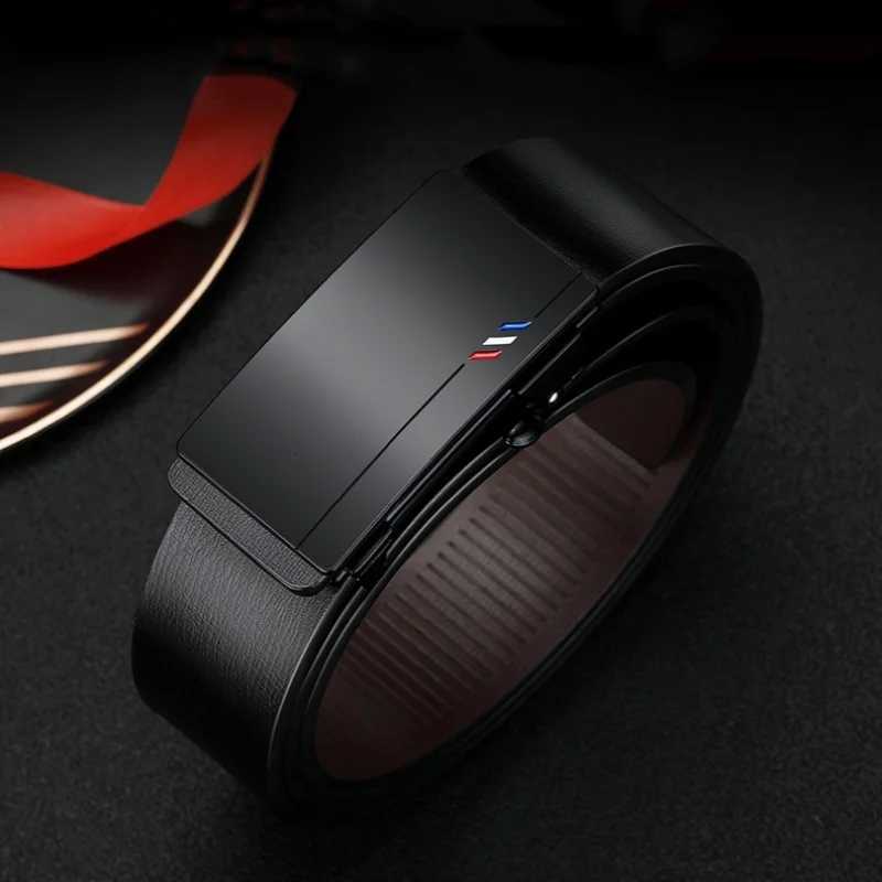 Mens Leather Belts Fashion Automatic Buckle Cowskin Male Belts Luxury Designer Black belt 105160cm Plus Size Jeans Belt W251018