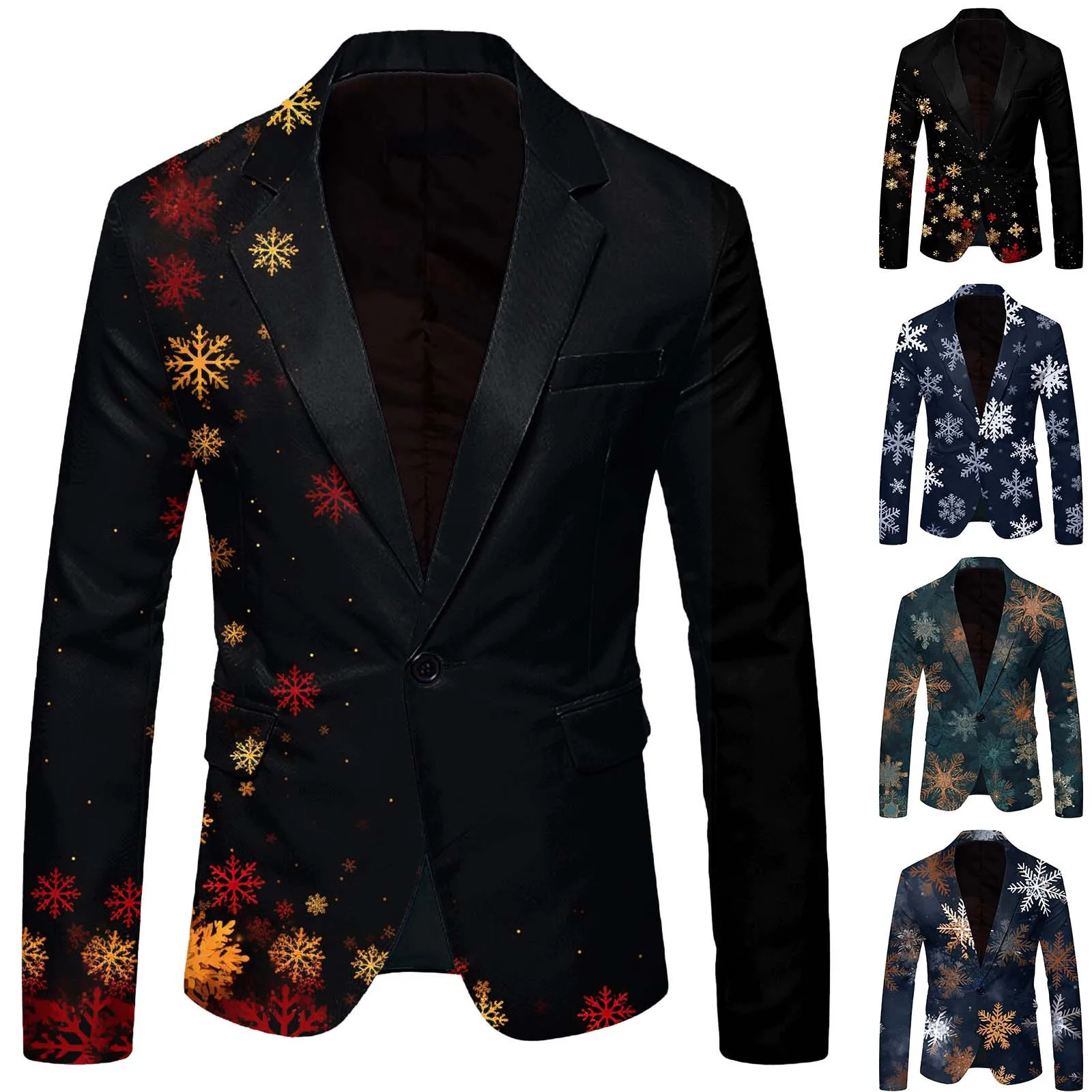 Gentleman Blazers 2026 Year Christmas Mens Suit Jacket Slim Fit Long Sleeve Lapel Button Jacket With Pocket Dress Coat 251016