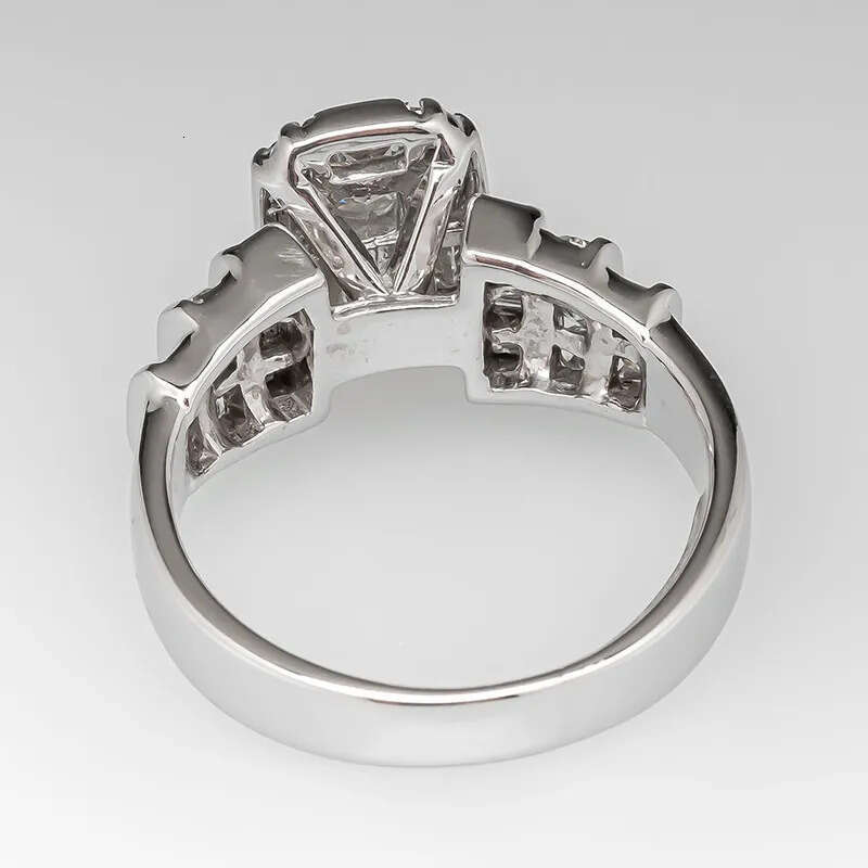 2023 Brand Wedding Rings Jewelry Sterling Sier T Princess Cut White Topaz CZ Dia Gemstones Party Eternity Women Engagement Band Ring Gift