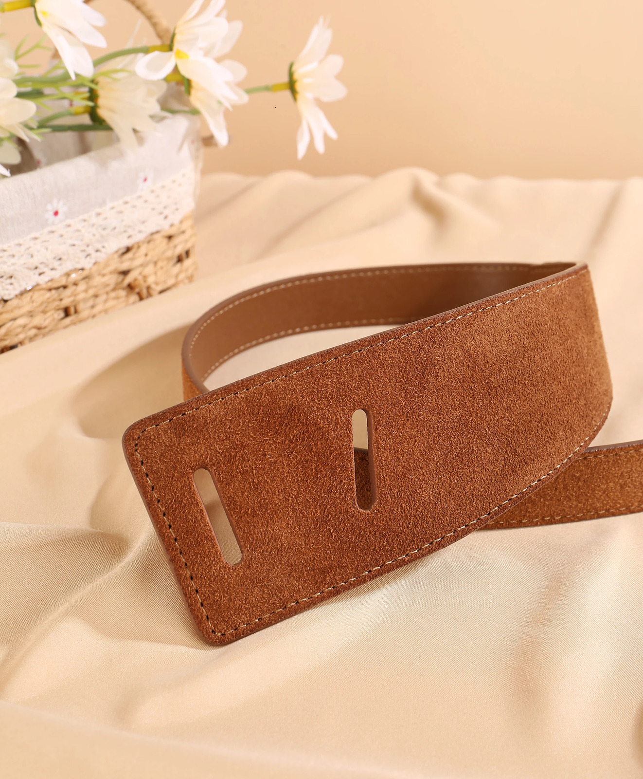 Suede Belt Ladies Soft Genuine Leather Knotted Strap Dress Accessories Gothic Retro Girdle Corset for Women 251016