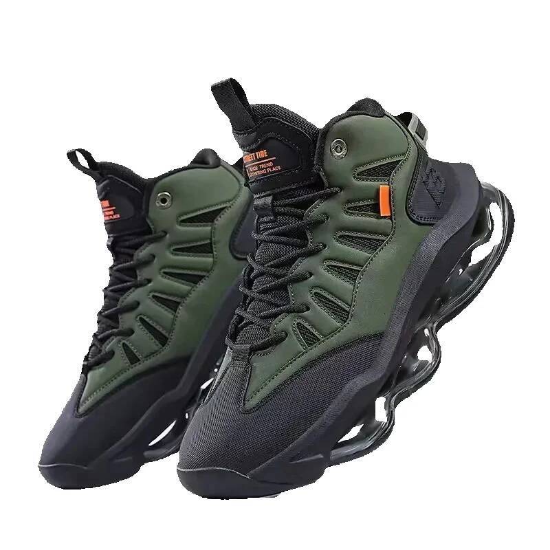 Luxury designer basketball shoes 2025 New autumn and winter air-cushioned thick-soled running shoes men's screw-down anti-slip and shock-absorbin