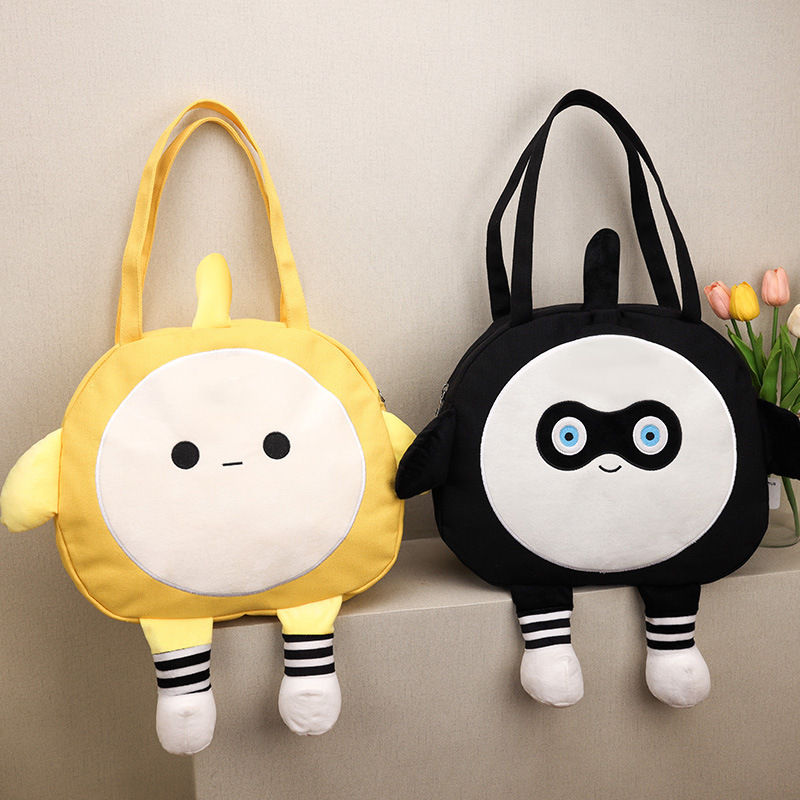 Designer's new fashionable large capacity cartoon canvas bag, cute egg party backpack, casual fashion hot selling small crossbody bag
