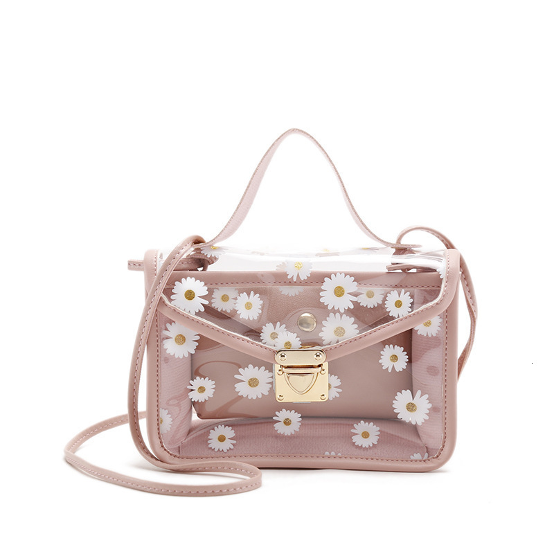 New Korean style women's designer handbag with fresh and cute printed small bag crossbody bag, transparent Japanese and Korean women's handb