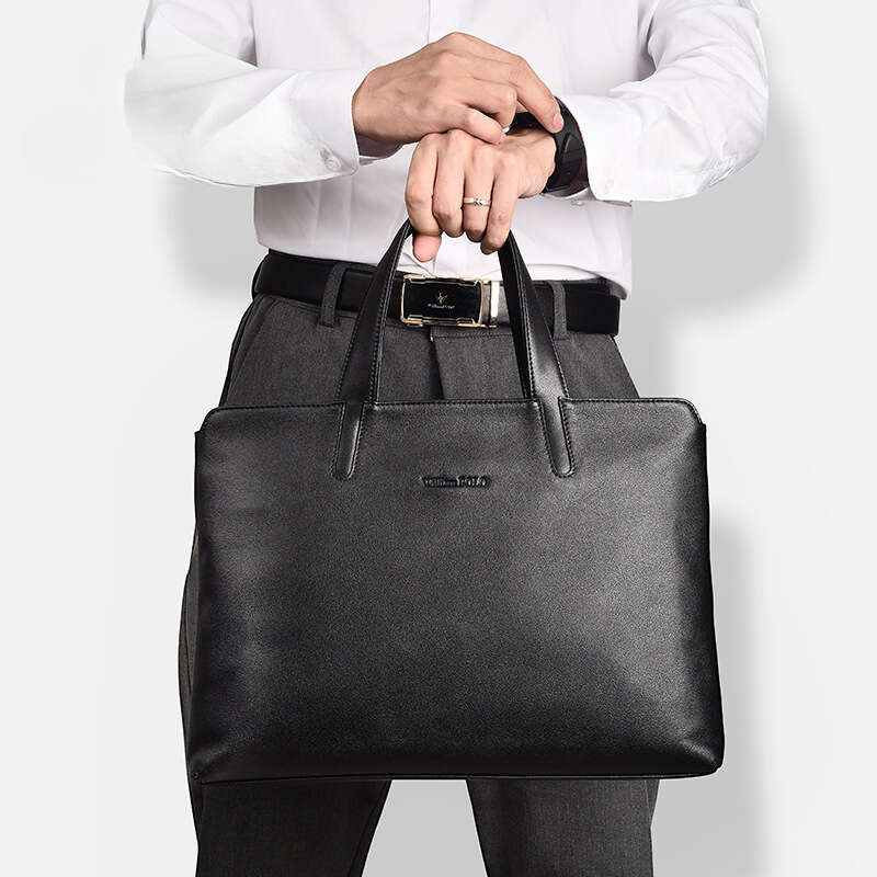Luxury bag King Briefcase Men s Fashion inch Business Notebook Leather Large Capacity Handbag