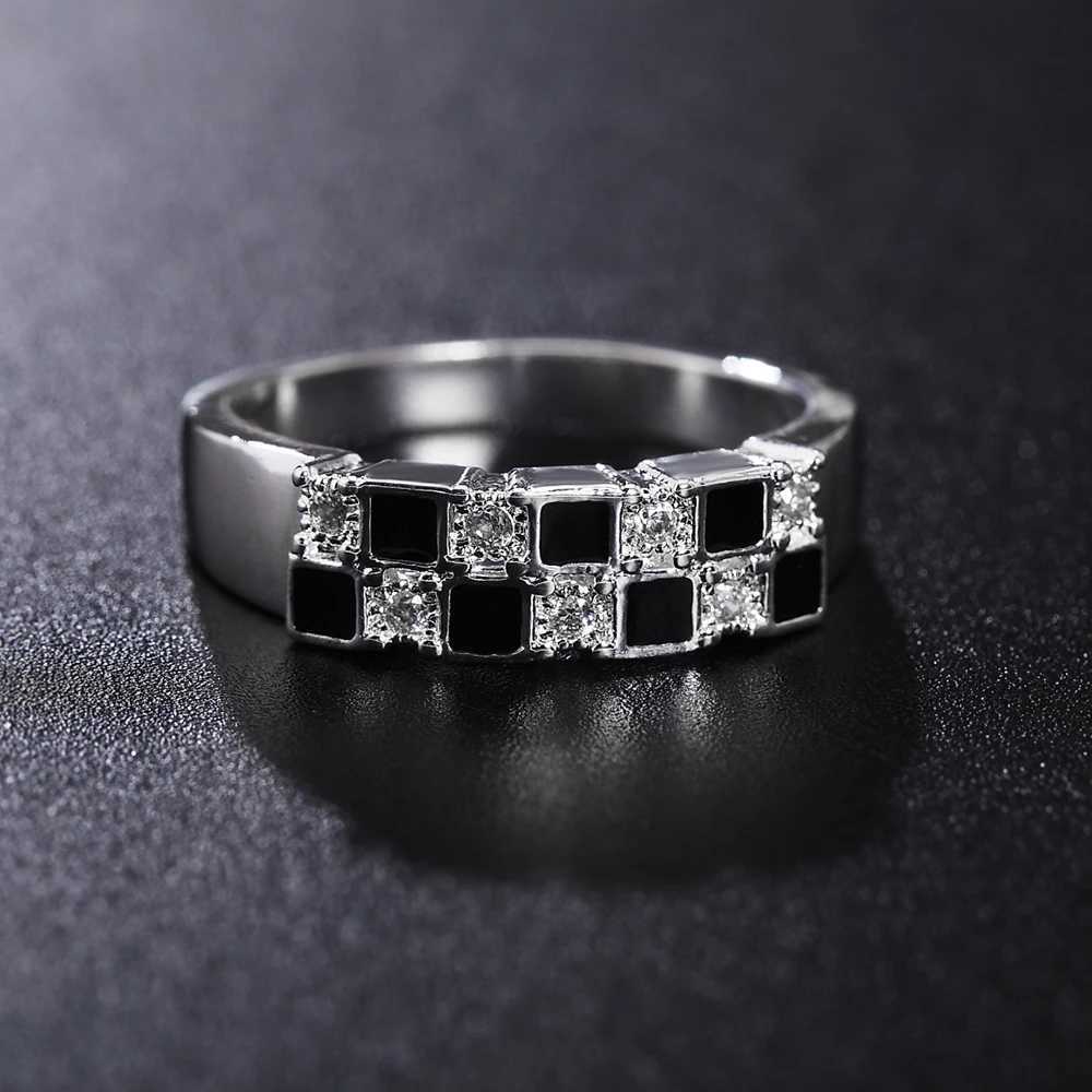 Charm 925 Sterling Silver Zircon Black 710 Ring For Women Wedding Fashion Party Favor Jewelry J251020