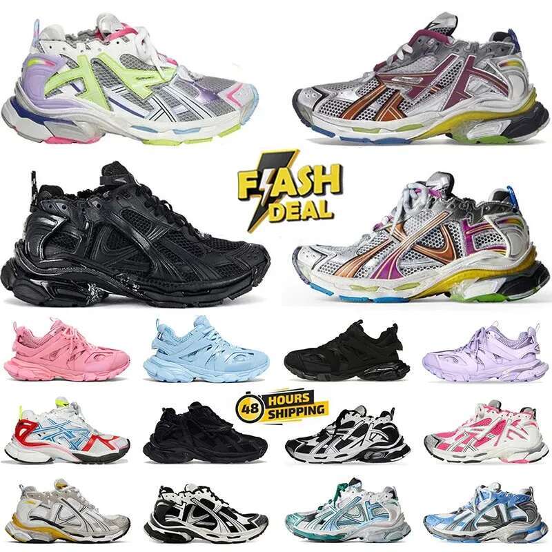 Track LED Casual Light 3 3.0 Shoes 7.5 7.0 Runner Men Women Grey Blue Gomma Leather Beige Black Pink Nylon Printed Platform for Trainers Sneakers