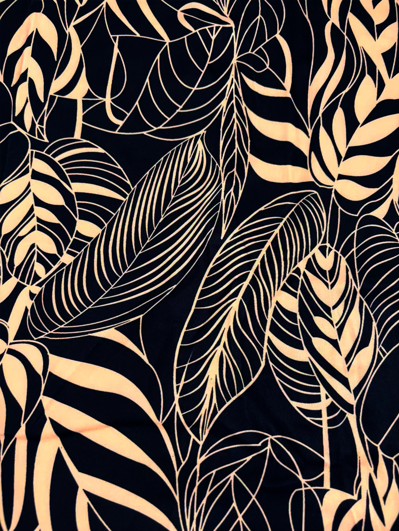 Women's Autumn & Winter New Fashion Elegant Leaf Printed Midi Skirt, Milk Silk Casual Skirt (S-XXL, Black)-CF43630