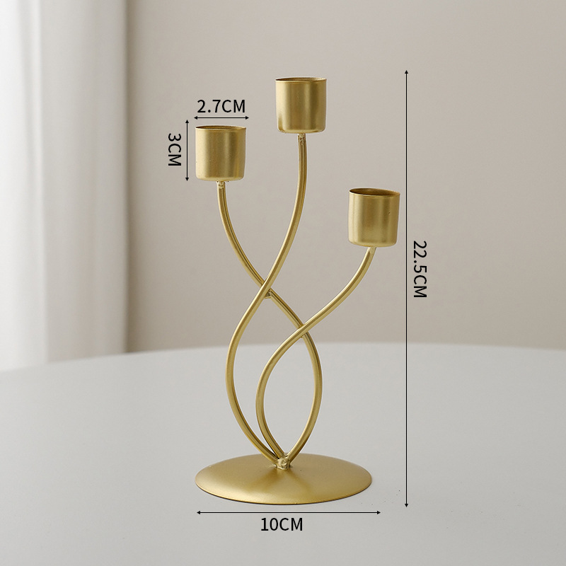 Candlestick Gold Taper Holder Metal Candle Holders for Table Centerpiece,Candle Stands, Wedding, Dinning, Anniversary,Christmas Home Decor H260310