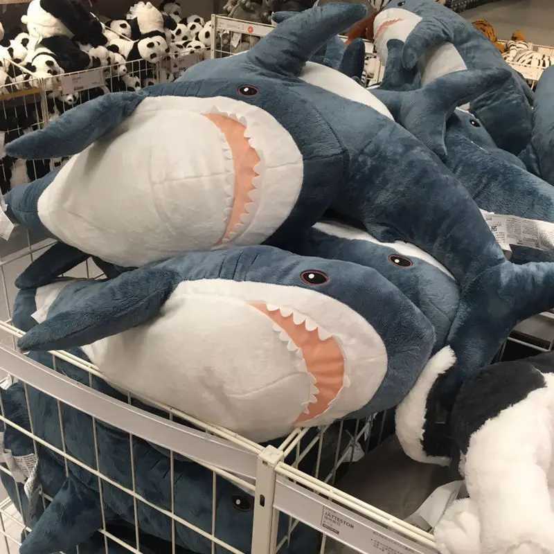 30456080100cm Funny Joy Cute Shark Plush Toy Soft Stuffed Animal Reading Pillow for Birthday Gifts Cushion Doll Gift J251020