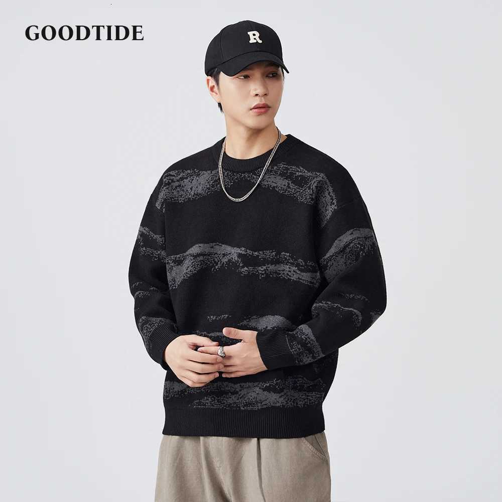 Fashion Mens Casual Landscape Pattern Sweater Autumn Winter Crew Neck Knitted Pullover Comfortable Soft Long Sleeve Jumper Top W251020