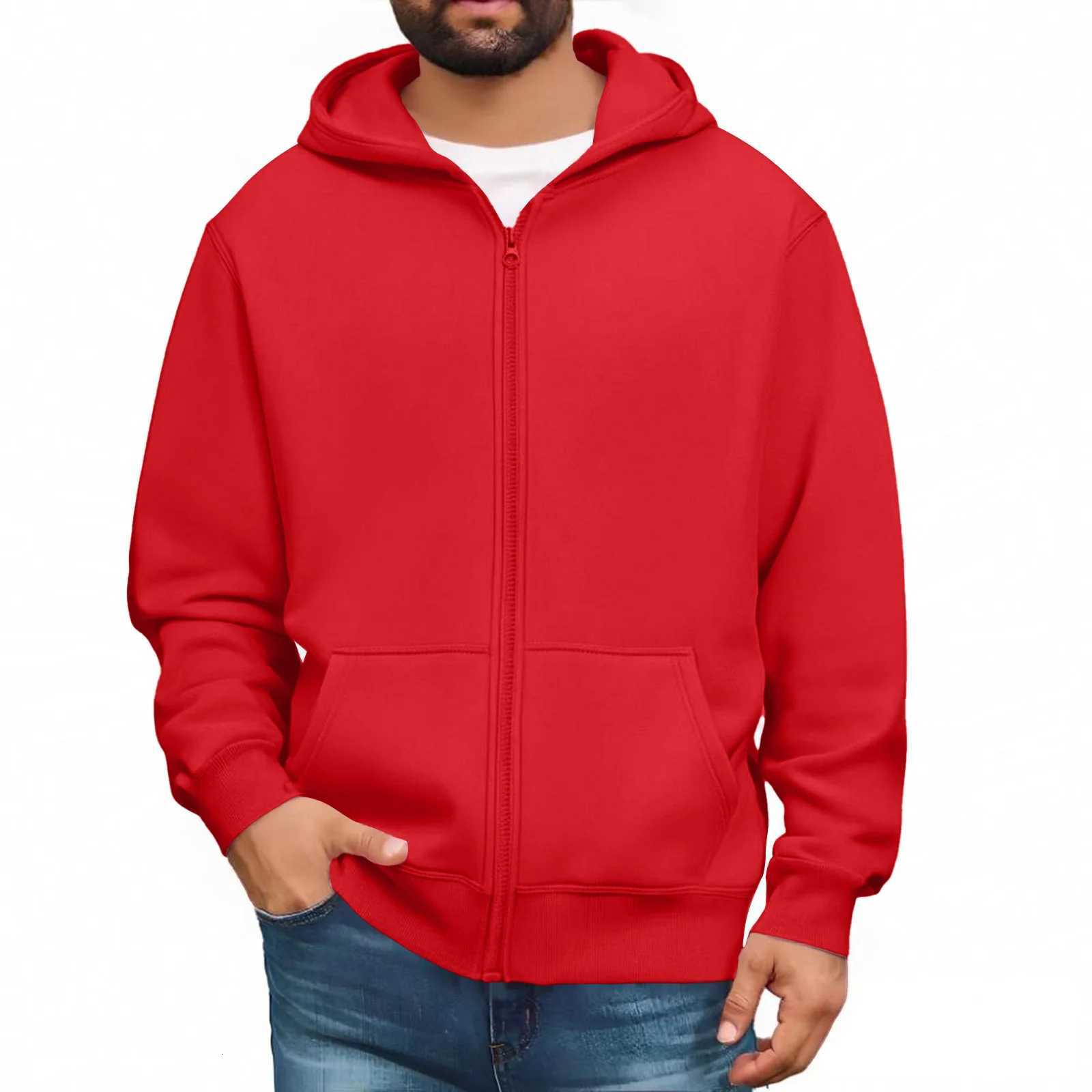 MenS Hooded Sweatshirt Solid Color Simple Jacket Hood Design Top Kangaroo Pockets Daily Wear All Seasons Basic Jacket Daily W251020