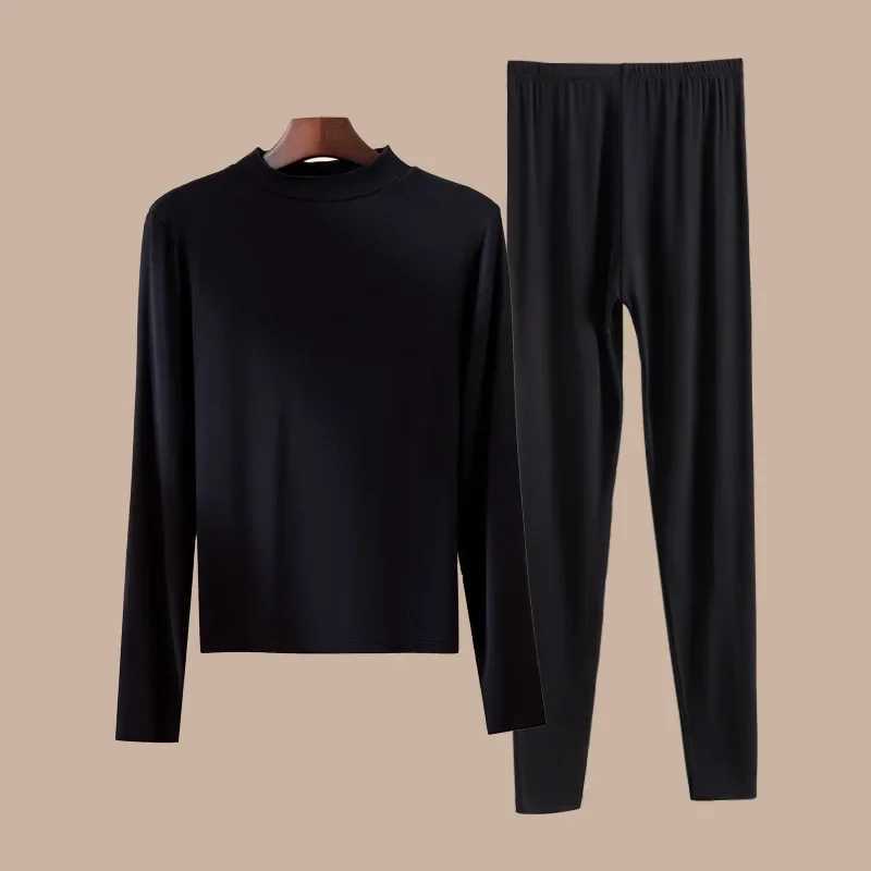 1pcs Women Autumn Longsleeved Tshirt Thin Thermal Undercloths Set Plus Size Half High Collar Slim Fit Warm UnderwearT251020