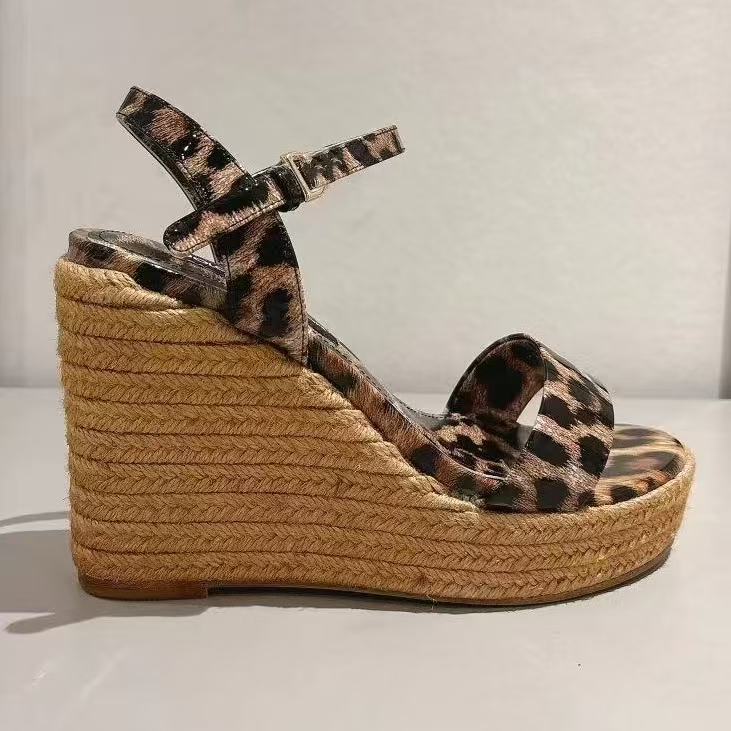 Satin print wedges Sandals Bohemian style Platform sandal heels Circular toe women's luxury designers summer spend one's holidays shoes factory footwear 35-42 box