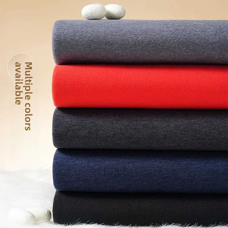 Camel Wool Thermal Underwear Set Women Mid Neck Fleece Lined Thickened Winter Thermal Clothes Pants Outwear Coldproof Plus SizeT251020