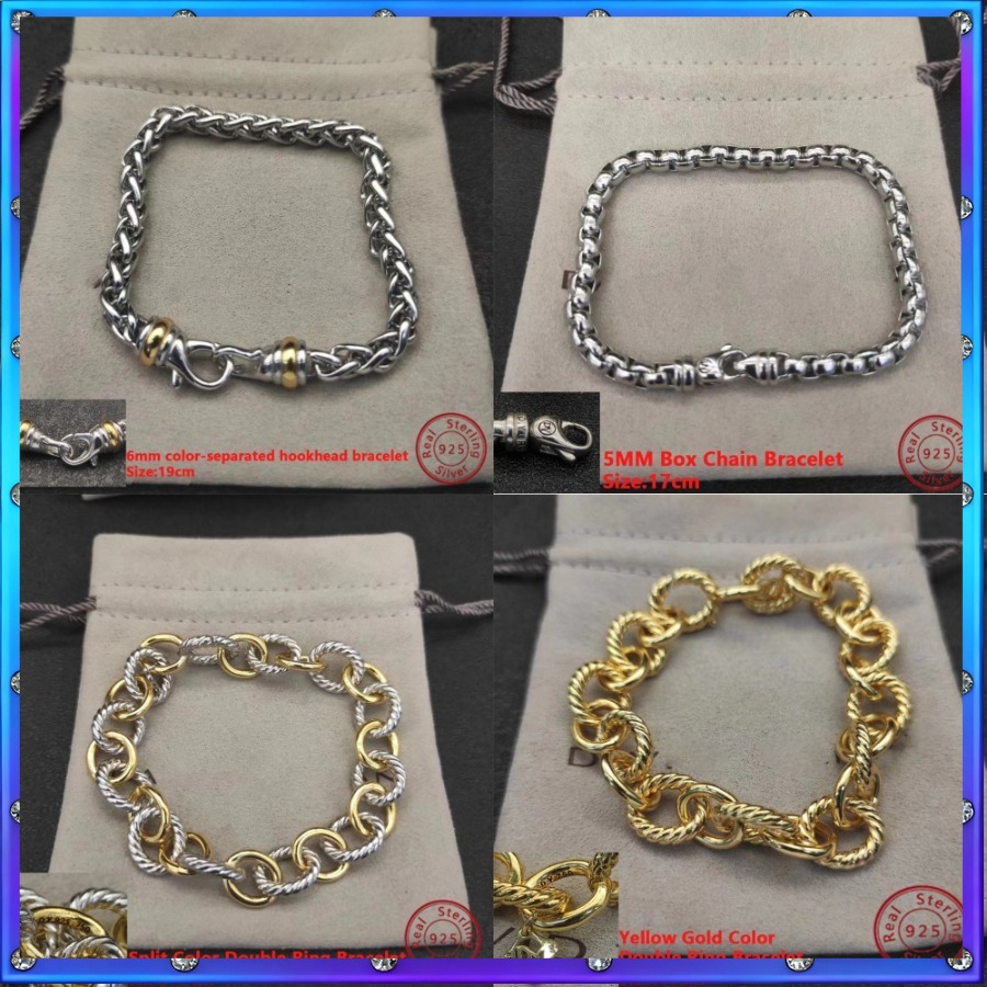 DY Silver Chain Bracelet Plain Chain Gift Women