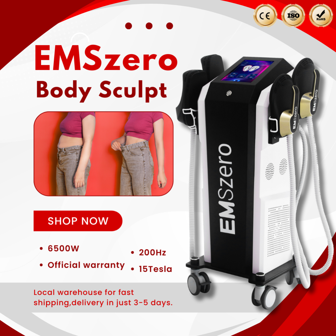 EMS RF Electrical Muscle Stimulation 15 Tesla Body Shaping Device EMSzero 6500W Power for Slimming and Muscle Activation
