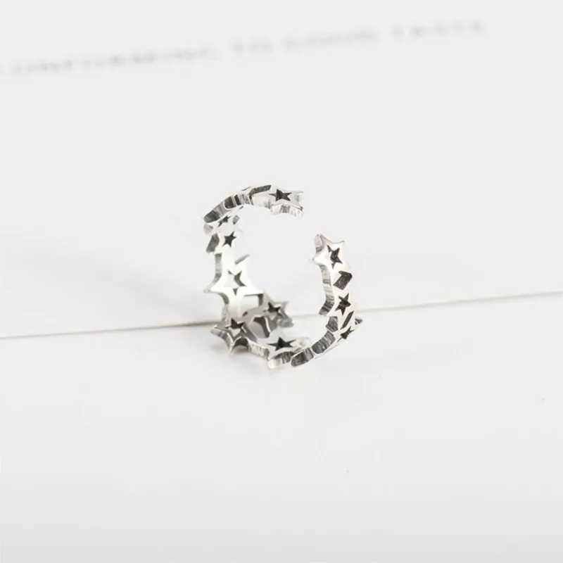 New Arrival Popular Retro Star 925 Sterling Silver Jewelry Creative Hollow Stars Personality Simple Opening Rings R018 J251020