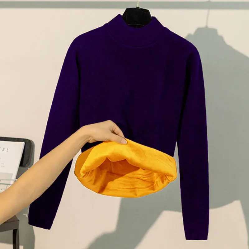 Winter Fleece Thicken Warm Tops Women Thermal Underwea Oneck High Elastic Comfort Autumn Long Sleeve Tshirts Clothes UnderwearT251020