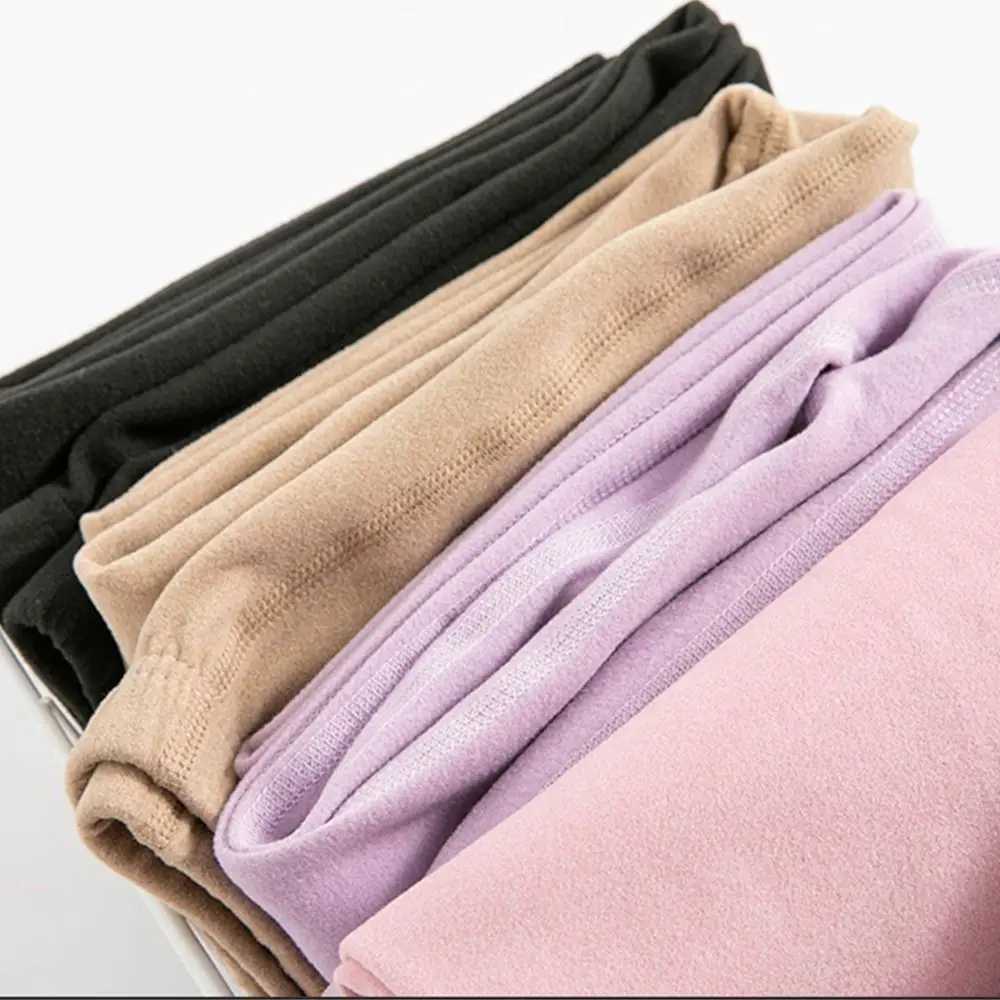 Solid Color Nylon TShirt German Fleece Long Johns Set Korean Style Sleepwear Women Thermal Underwear Elastic UnderwearT251020