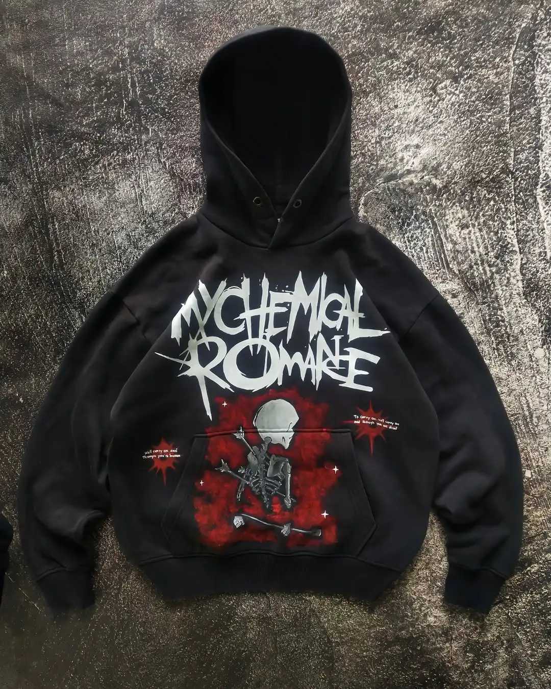 Retro Block Trend Text Slogan Pattern Print Hoodie High Bright Subculture Creative Autumn Sweatshirt Men Loose Sports Trend Top W251020