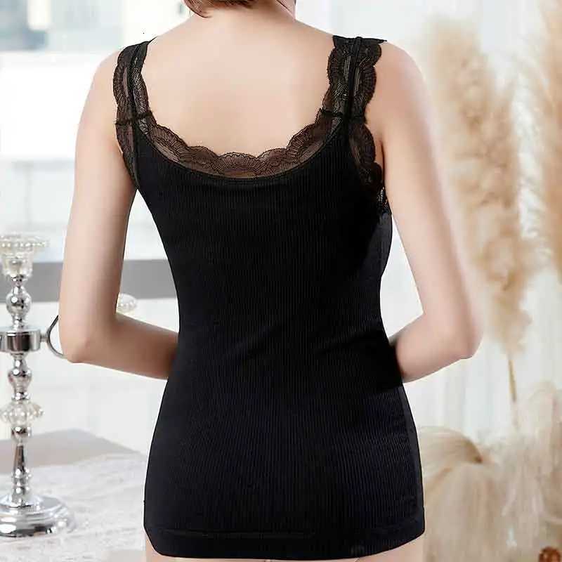 Plus Size Thermal Underwear Female Velvet Lace Vneck Sexy Slim Warm Vest Camisole Cotton Tank Tops T251020