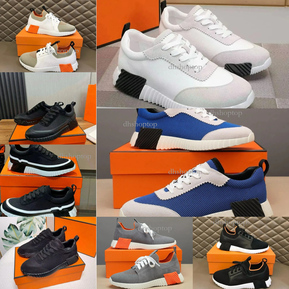 designer bouncing sneaker men casual Leather And Mesh Lace Up Sports Runner Shoes Rubber Sole Man Low Top Street Style With Box
