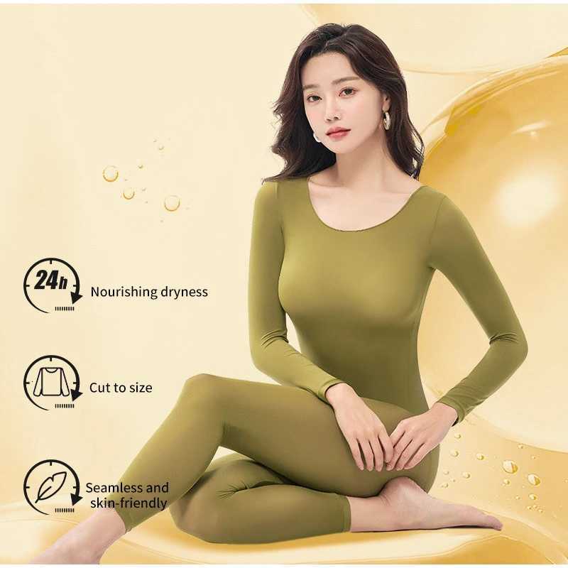 Womens Thermal Underwear Winter Clothes Seamless Thick Double Layer Warm Lingerie Women Thermal Clothing Set Woman 2 PiecesT251020