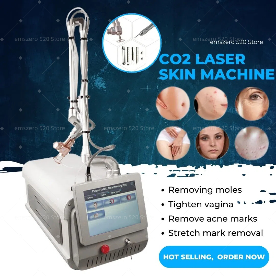 Professional CO2 Fractional Laser Device For Skin Repair and Rejuvenation Acne Scar Treatment Mole Removal and Vaginal Tightening Equipment