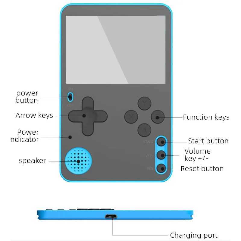 Handheld Game Console 500 Classic Games LCD Portable Retro Video Mini Game Console Rechargeable Great Gift for Kids and Adults J251120