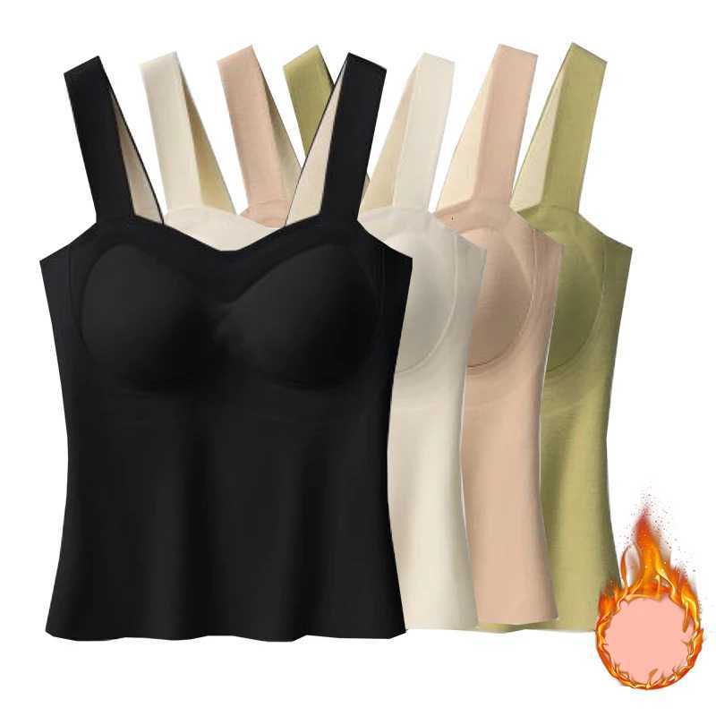 1pcs Woman Thermal Underwear Autumn WinterThermo Lingerie Soft Warm Top Wear Thermo Vest Undershirt With Bra PaddedT251020