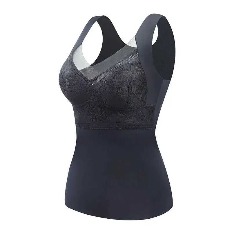 1pcs Woman Thermal Underwear Thermo Lingerie Winter Soft Warm Top Wear Thermo Vest Undershirt Intimate Lace with Bra PaddedT251020