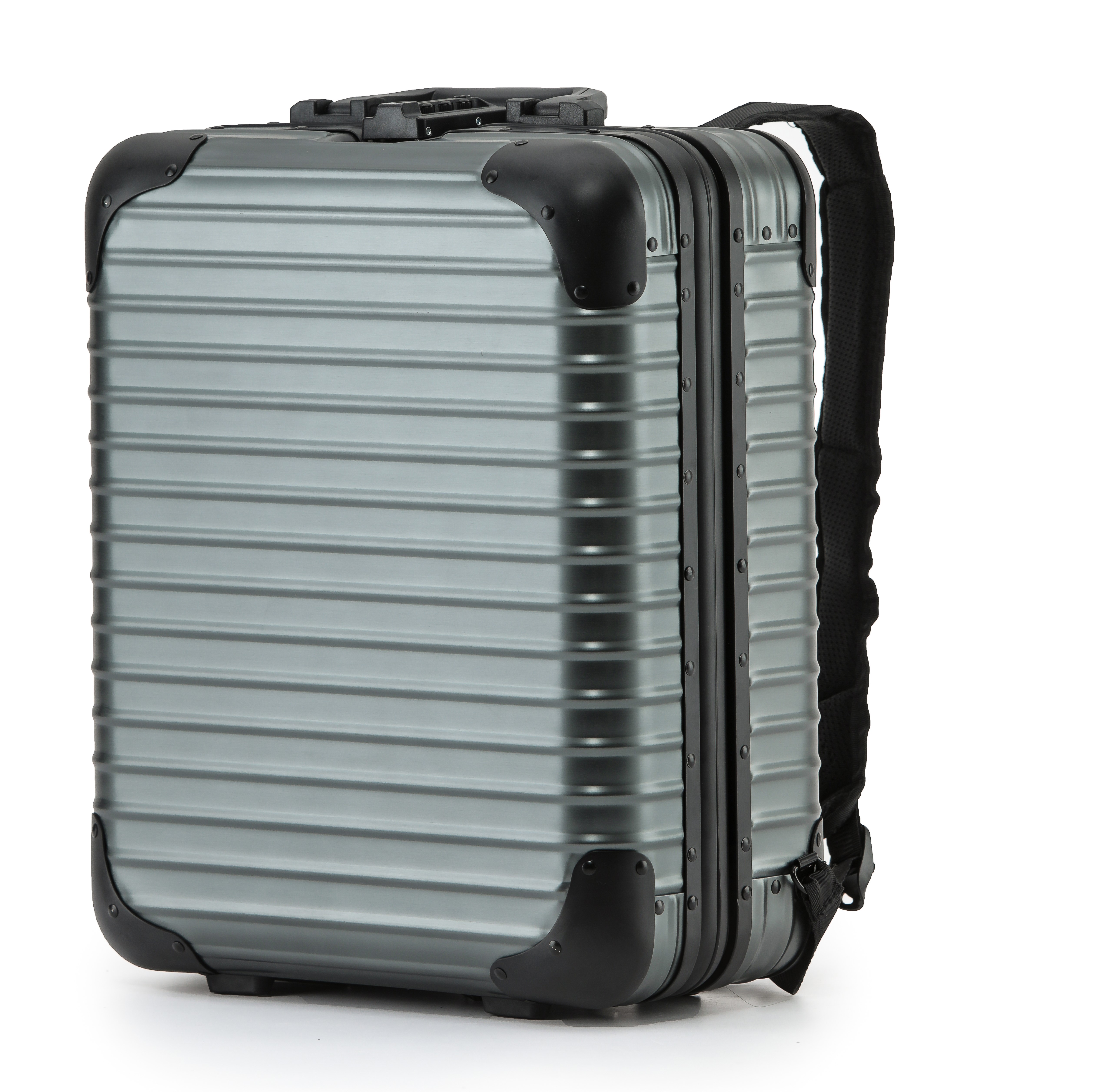 18 Inch Full Aluminum Handheld Case, Minimalist Luxury Password Toolbox for Business & Travel (Black/Silver/Green)-8017