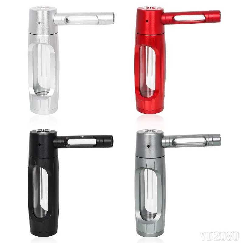 NEW Evil 155mm Dry Burning Grass Smoking Pipe Portable Aluminum AlloyGlass Tobacco Pipes Hookah Shisha Pipa Smoking Accessories Y251020