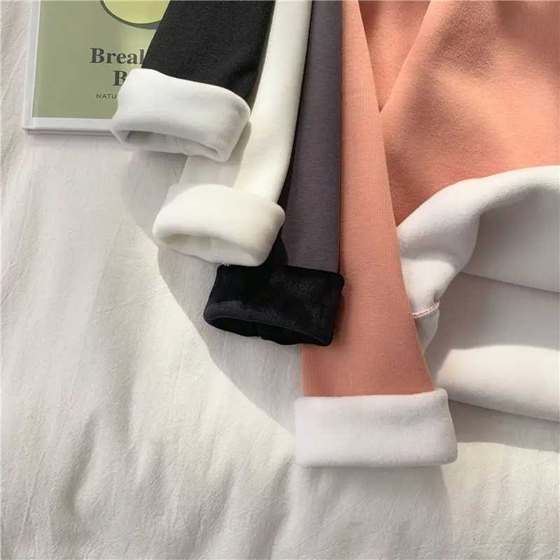 Winter Thermal Underwear Women Fleece Thickening Bottoming Shirt Half Turtleneck LongSleeved Basic Fleece Thermal PulloversT251020